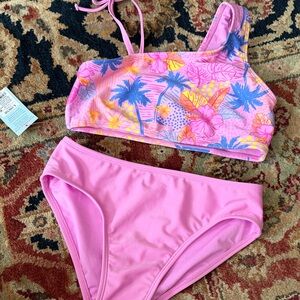 Target Pink and Blue Tropical Kids Bikini